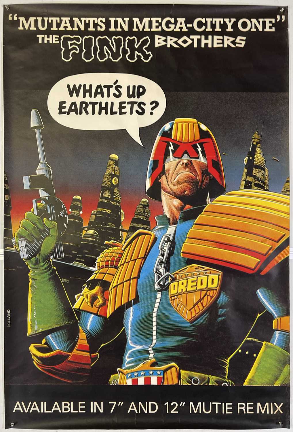 Lot 191 - JUDGE DREDD 2000 AD MUSIC POSTER - THE FINK BROTHERS.