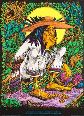 Lot 21 - RICK GRIFFIN - ORIGINAL SAN MEZCALITO BLACKLIGHT POSTER.