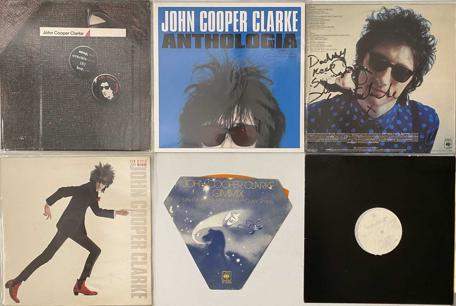 Lot 91 - JOHN COOPER CLARKE - LPs/10"/7" (INCLUDING SIGNED)