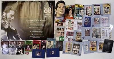 Lot 390 - ELVIS PRESLEY COLLECTABLES INC COINS / POSTERS / FLESH POTS BUST.