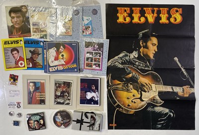 Lot 390 - ELVIS PRESLEY COLLECTABLES INC COINS / POSTERS / FLESH POTS BUST.