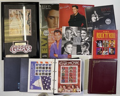 Lot 390 - ELVIS PRESLEY COLLECTABLES INC COINS / POSTERS / FLESH POTS BUST.