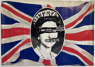 Lot 259 - THE SEX PISTOLS - AN ORIGINAL PROMOTIONAL POSTER FOR GOD SAVE THE QUEEN.