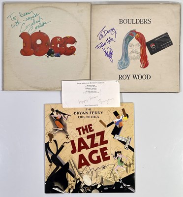 Lot 312 - DANNY'S SIGNED LPS - BRYAN FERRY / ROY WOOD / GRAHAM GOULDMAN.