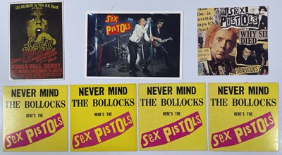 Lot 2310571 - SEX PISTOLS - ORIGINAL STICKERS AND POSTCARD.