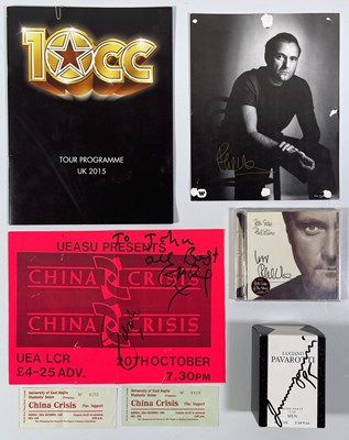 Lot 304 - SIGNED ITEMS INC PHIL COLLINS / 10CC / PAVAROTTI.