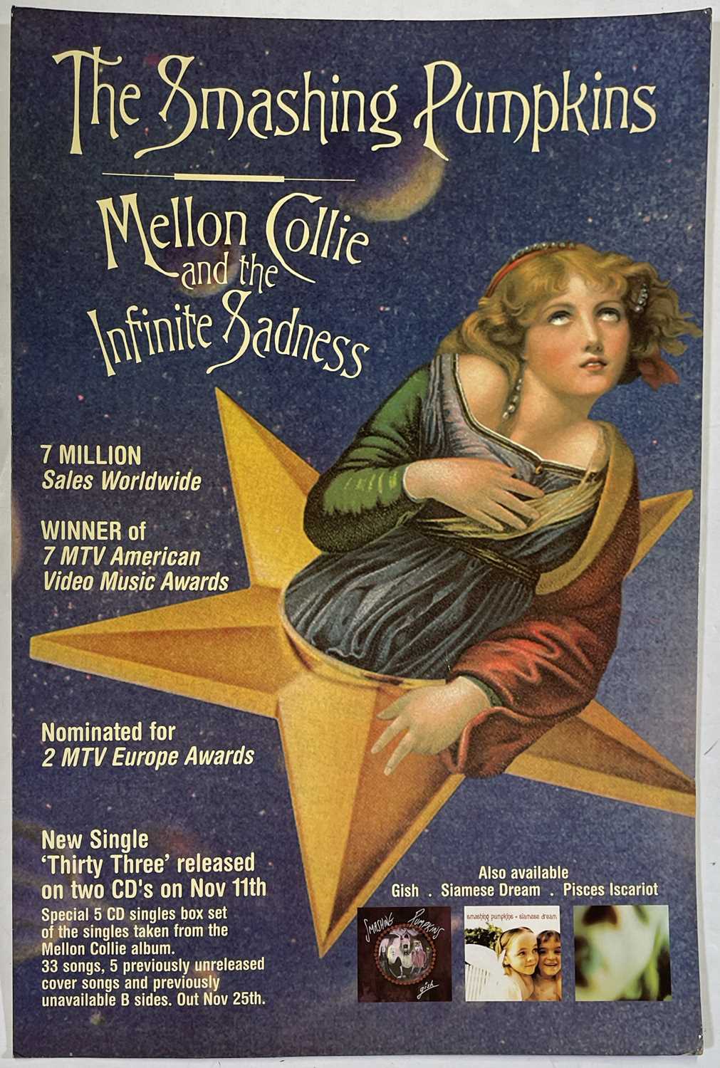 Lot 289 - THE SMASHING PUMPKINS - MELON COLLIE SHOP DISPLAY BOARD.