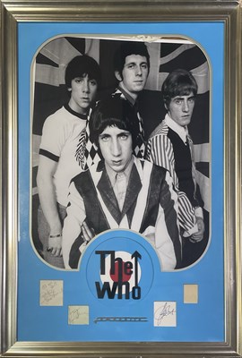 Lot 283 - THE WHO - FULL SET OF AUTOGRAPHS IN FRAMED DISPLAY.