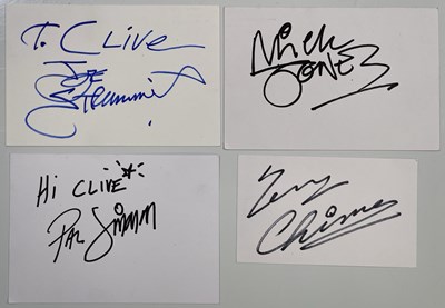 Lot 542 - THE CLASH -BAND MEMBER SIGNED PAGES.