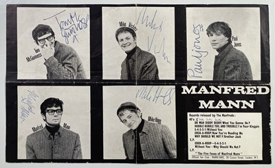 Lot 324 - MANFRED MANN - SIGNED PROMOTIONAL FAN CLUB POSTER.