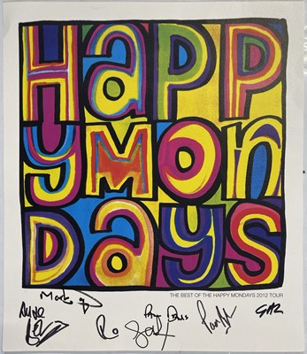 Lot 326 - HAPPY MONDAYS - SIGNED POSTER.