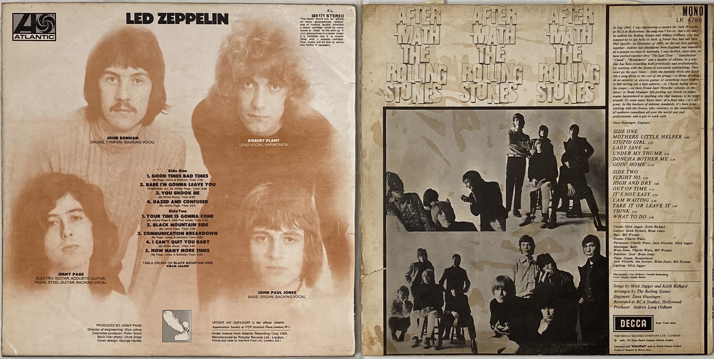 Led Zeppelin Rarities Lot 733 - ROLLING STONES / LED ZEPPELIN - LP RARITIES