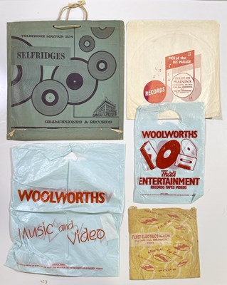 Lot 2310069 - ORIGINAL VINTAGE RECORD SHOP SHOPPING BAGS.