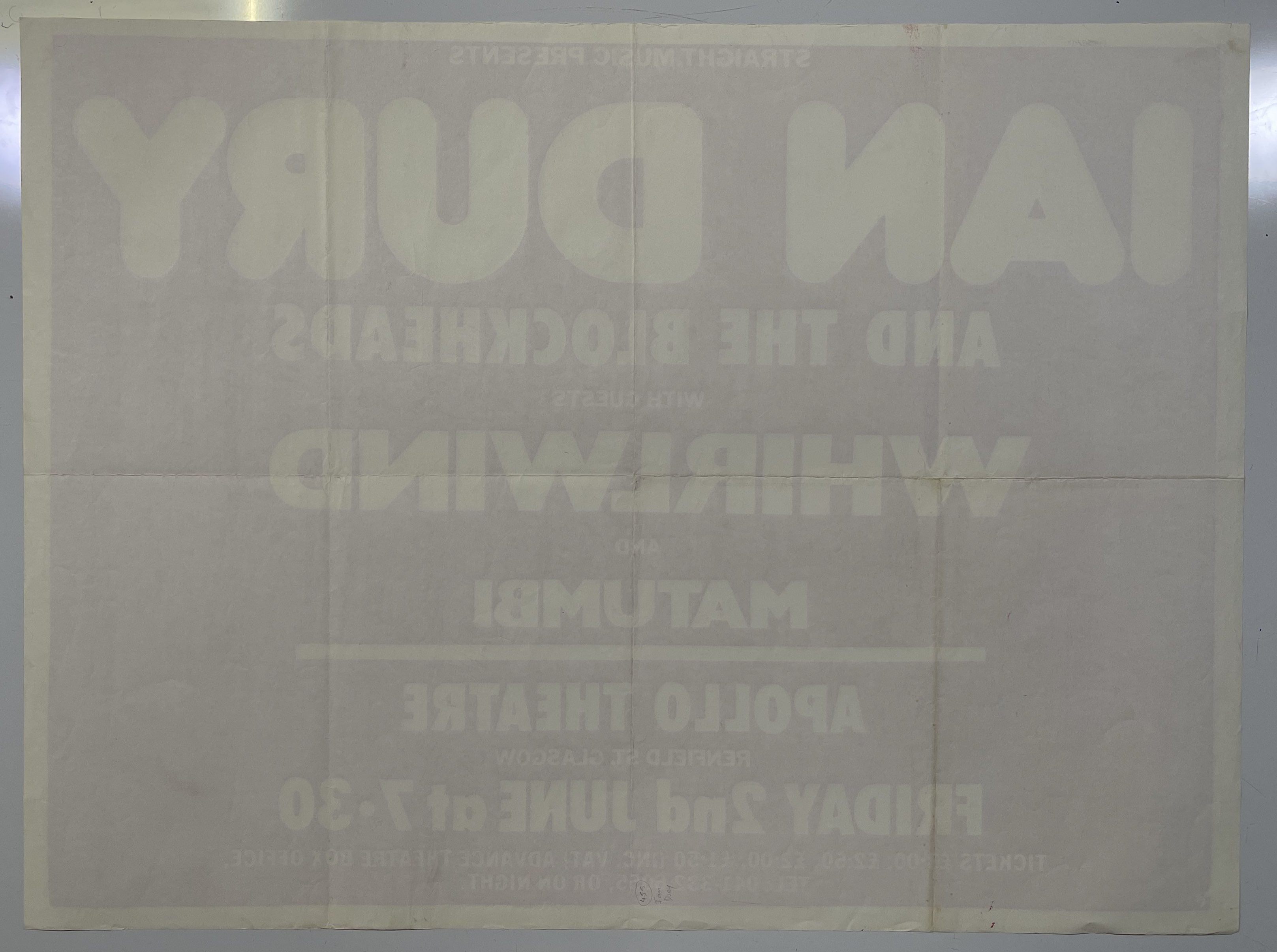 Lot 256 - IAN DURY AND THE BLOCKHEADS - ORIGINAL 1978