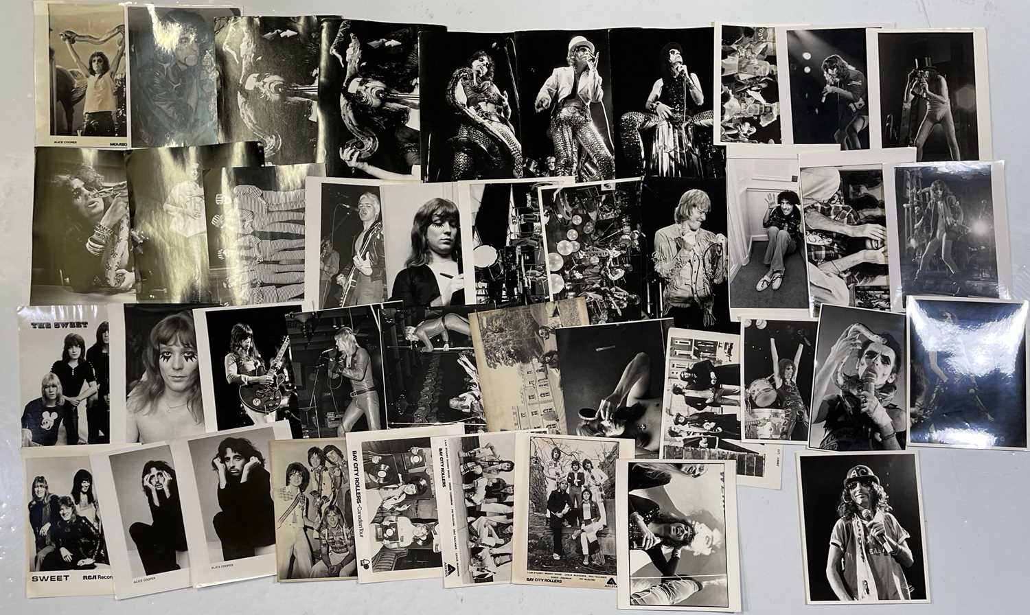 Lot 159 - ALICE COOPER / GLAM ROCK AND MORE - PRESS AND PROMO PHOTO COLLECTION.