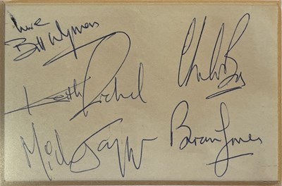 Lot 405 - ROLLING STONES PAGE - SIGNED BY BILL WYMAN.