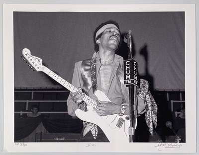 Lot 176 - JOHN ROWLANDS - PHOTOGRAPHER SIGNED LIMITED EDITION PRINT - JIMI HENDRIX.