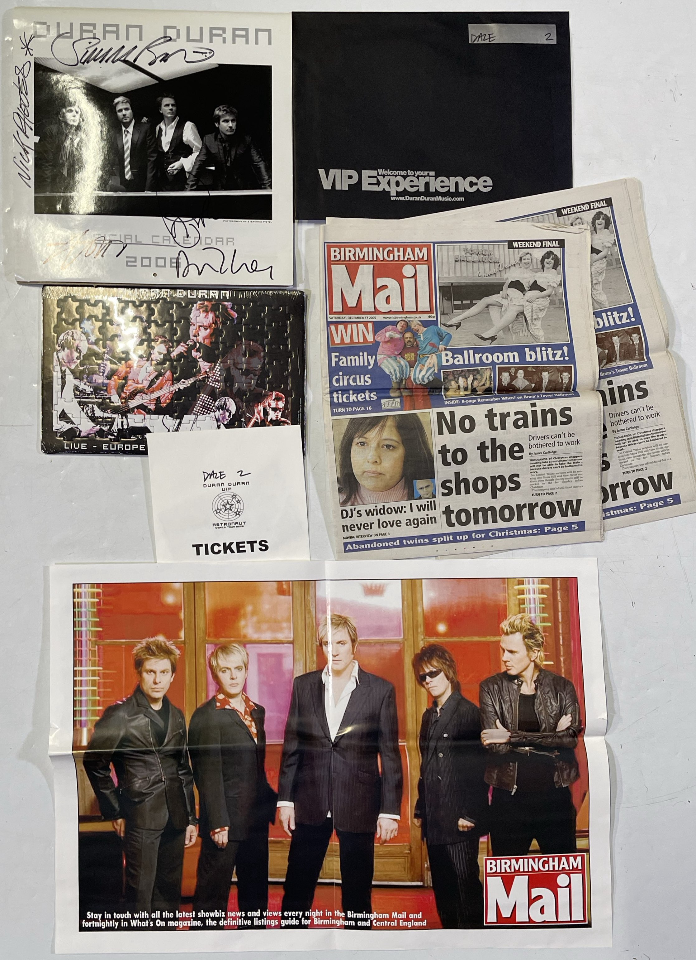 Lot 2310503 DURAN DURAN FULLY SIGNED CALENDAR AND