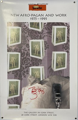 Lot 321 - DAVID BOWIE - ORIGINAL 'AFRO PAGAN' EXHIBITION POSTER, SIGNED BY BOWIE.