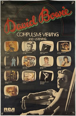 Lot 461 - DAVID BOWIE - ORIGINAL COMPULSIVE VIEWING RCA PROMO POSTER.