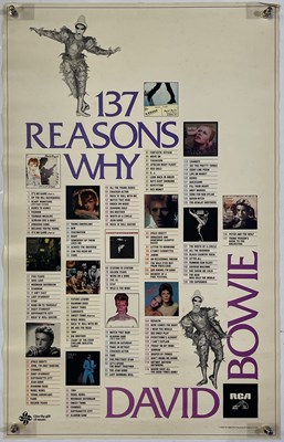 Lot 2310463 - DAVID BOWIE - ORIGINAL US RCA 1980 RECORD SHOP POSTER - 137 REASONS WHY.