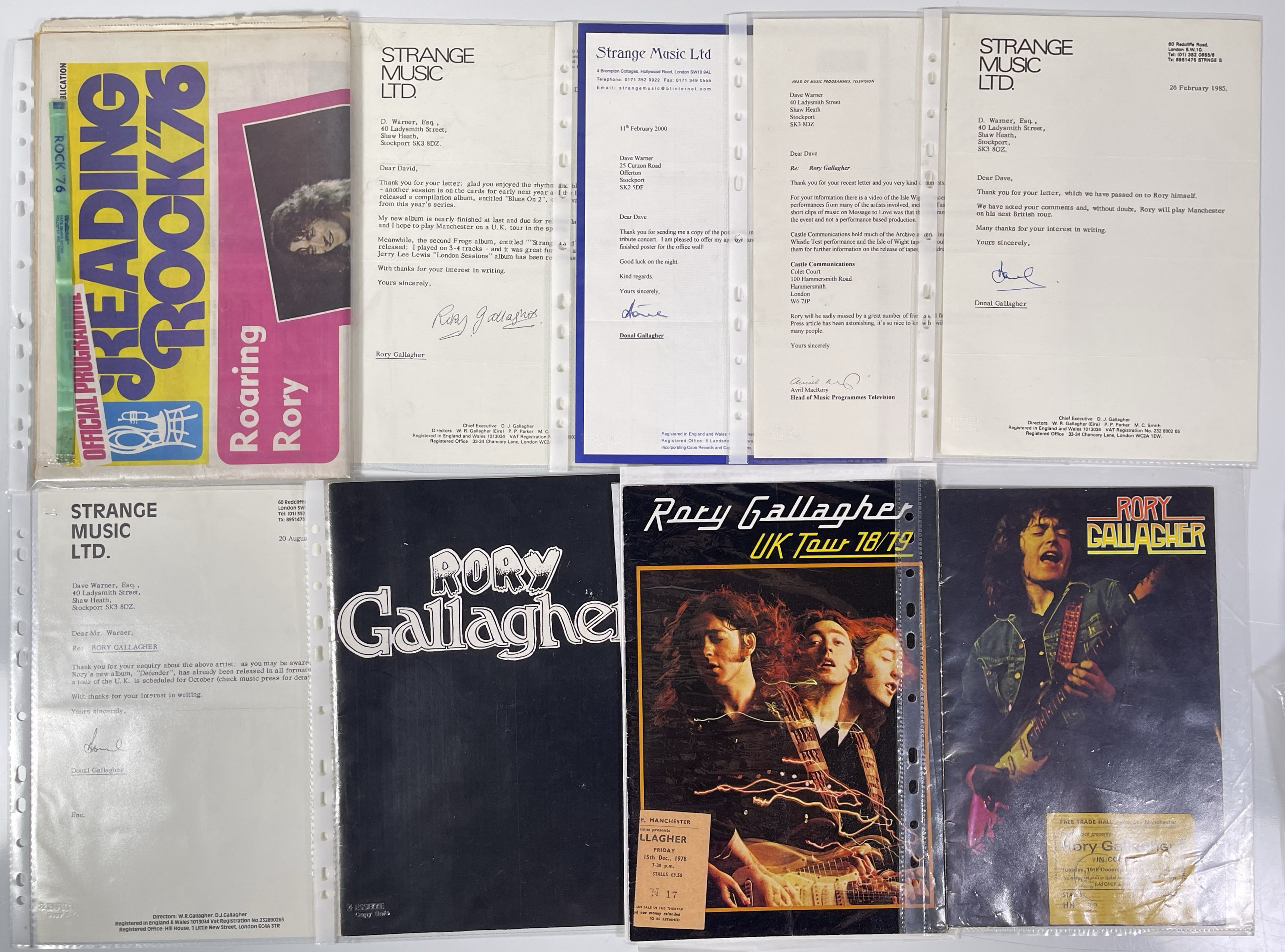 Lot 78 - RORY GALLAGHER - SIGNED LETTER AND ORIGINAL