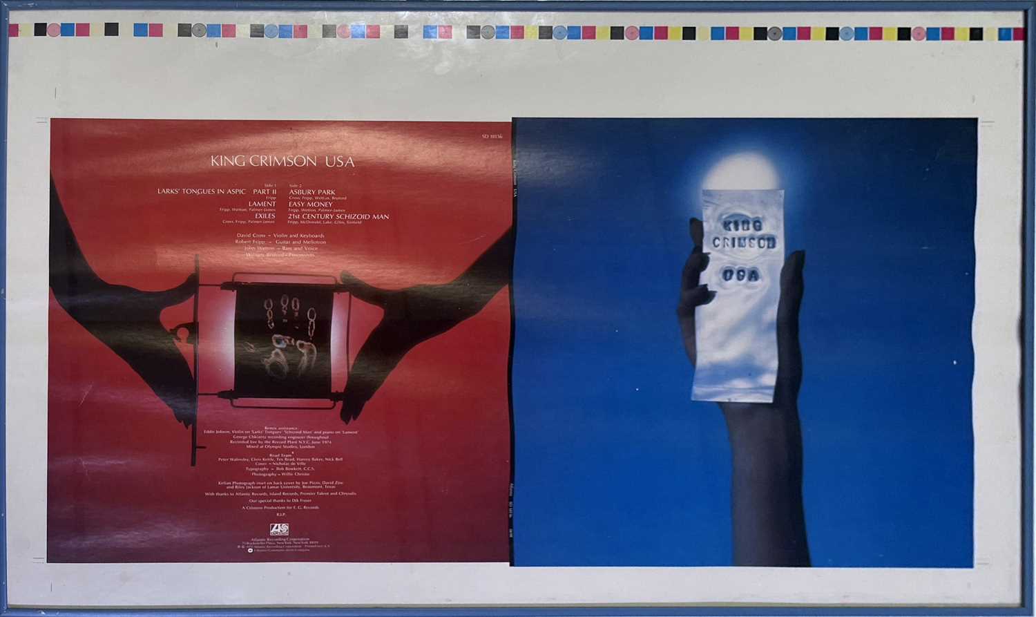 Lot 221 - KING CRIMSON INTEREST - JOHN WETTON - KING CRIMSON PROOF SLEEVE.