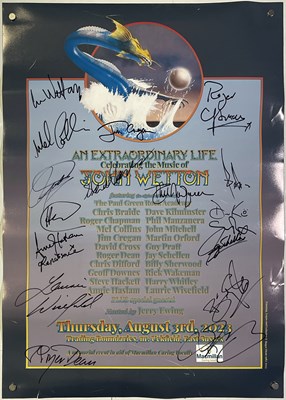 Lot 228 - KING CRIMSON  / JOHN WETTON - SIGNED JOHN WETTON TRIBUTE CONCERT POSTER.