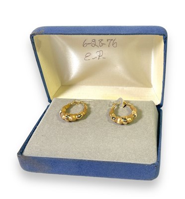 Lot 290 - ELVIS PRESLEY - GOLD HOOP EARRINGS GIFTED TO CRICKET-MARIE COULTER.