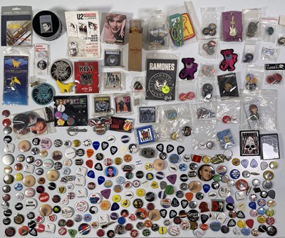 Lot 82 - MUSIC - PIN BADGES AND MEMORABILIA.