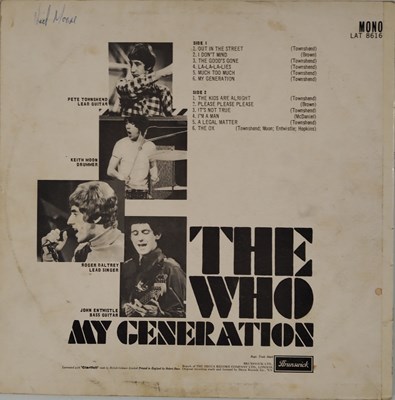 Lot 1112 - THE WHO - MY GENERATION LP (UK ORIGINAL - M/T TAX CODE - BRUNSWICK - LAT.8616)