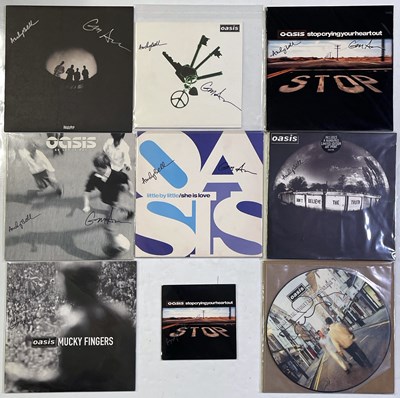 Lot 342 - OASIS - BAND MEMBER SIGNED RECORDS.