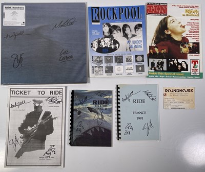 Lot 522 - RIDE - FULLY SIGNED LPS AND MEMORABILIA.