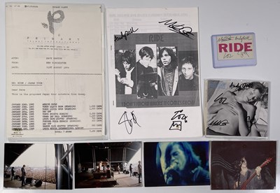 Lot 523 - RIDE - SIGNED 1990S MEMORABILIA.