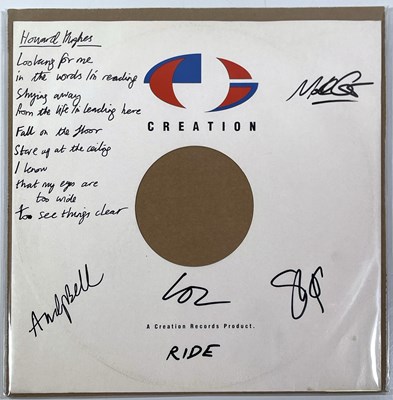 Lot 524 - RIDE  - SIGNED LYRIC SLEEVE.