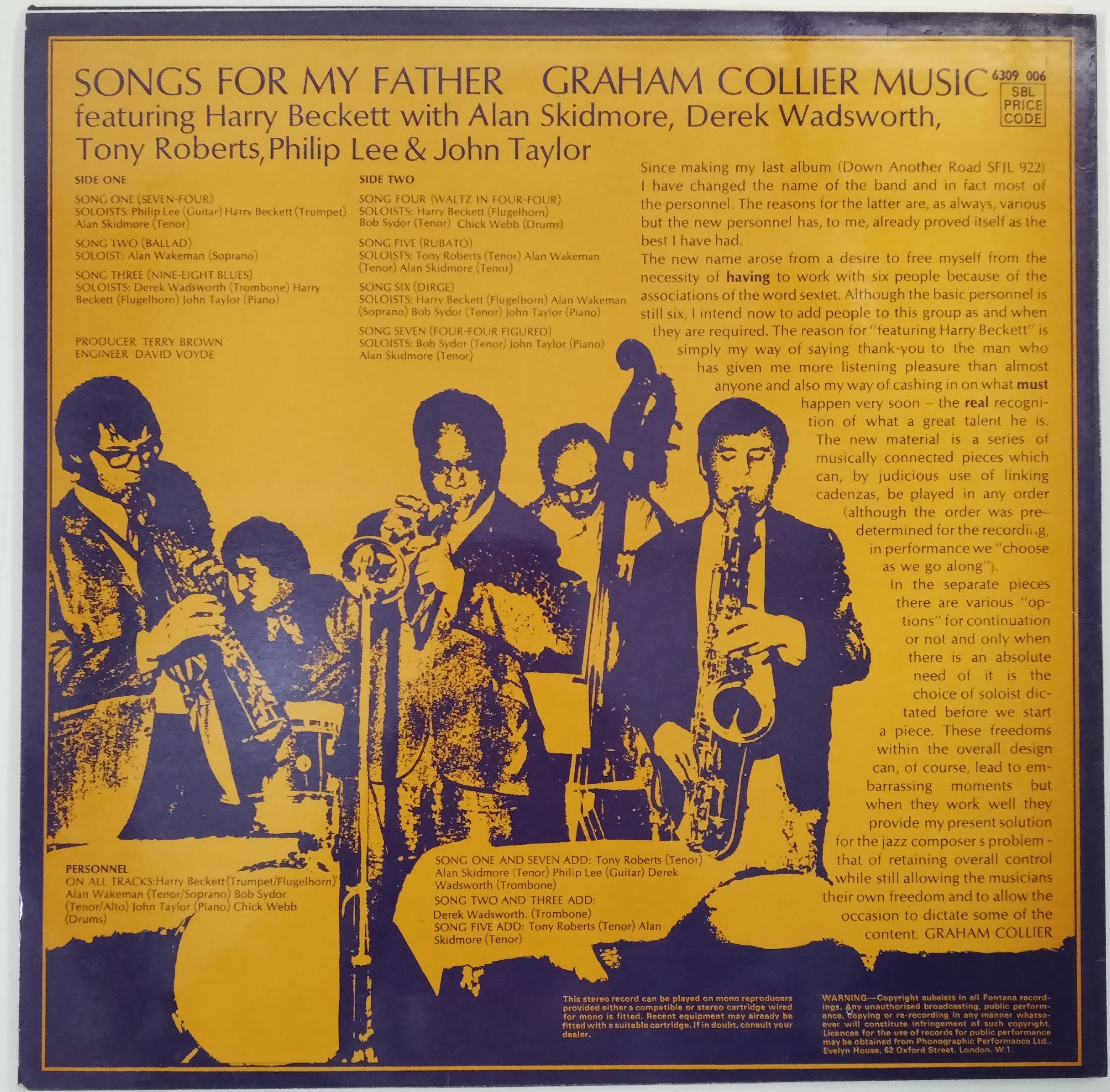 Lot 50 - GRAHAM COLLIER MUSIC FEATURING HARRY BECKETT