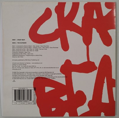 Lot 90 - BLUR - CRAZY BEAT/ THE OUTSIDER 7" (UK RED VINYL - BANKSY SLEEVE - PARLOPHONE - R 6610)