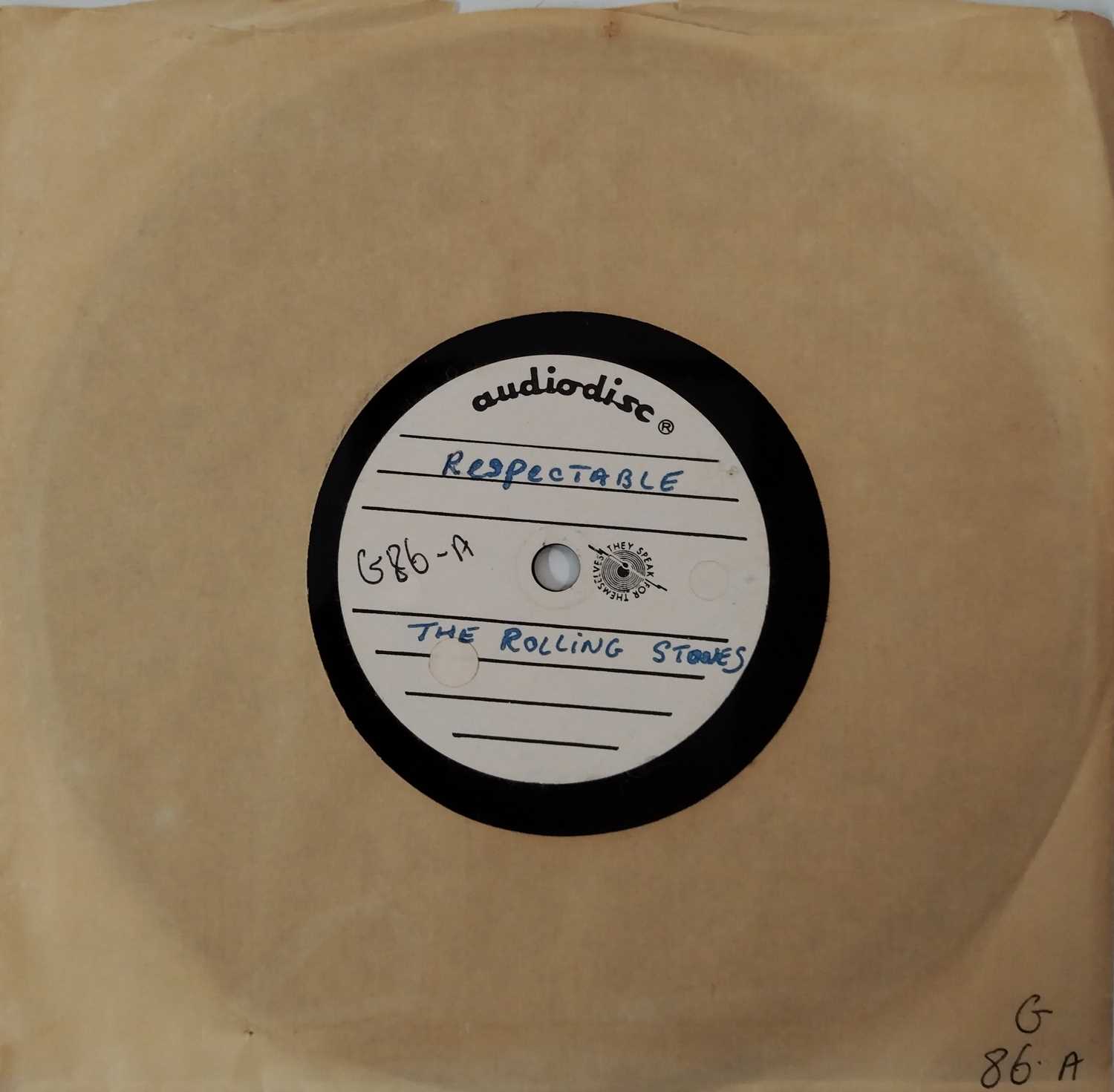 Lot 104 - THE ROLLING STONES - RESPECTABLE 7" ACETATE (AUDIODISC)