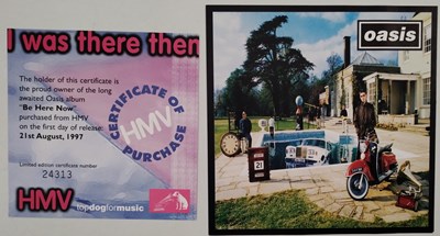 Lot 138 - OASIS - BE HERE NOW LP (UK ORIGINAL W/ HMV NUMBERED CERTIFICATE - CRELP 219)