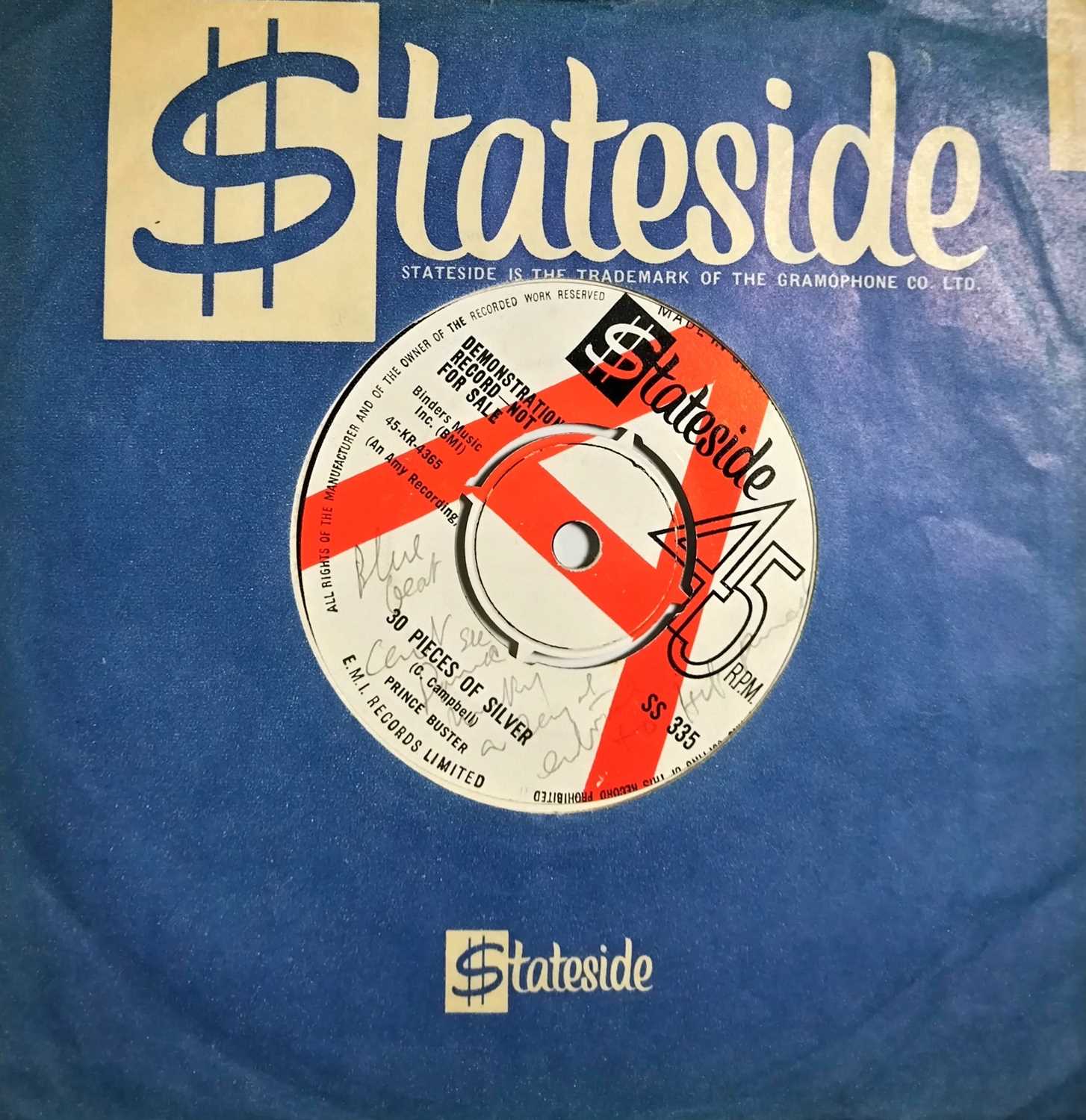 Lot 5 - PRINCE BUSTER - 30 PIECES OF SILVER C/W EVERYBODY SKA (UK PROMO - STATESIDE RECORDS - SS 335)