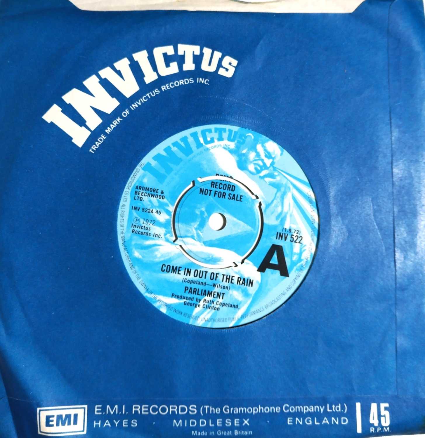 Lot 8 - PARLIAMENT - COME IN OUT OF THE RAIN C/W LITTLE OLD COUNTRY BOY 7"