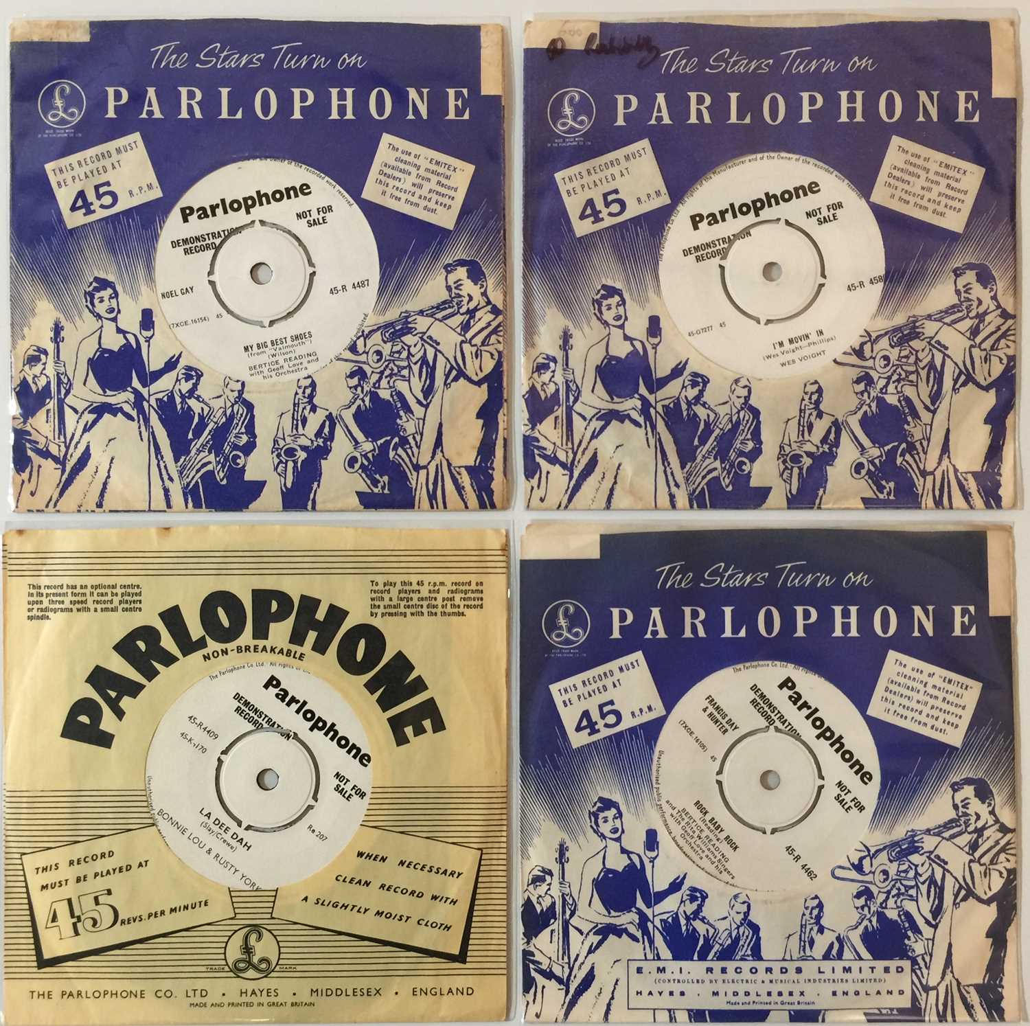 Lot 186 - ROCKABILLY - PARLOPHONE 7'' DEMOS