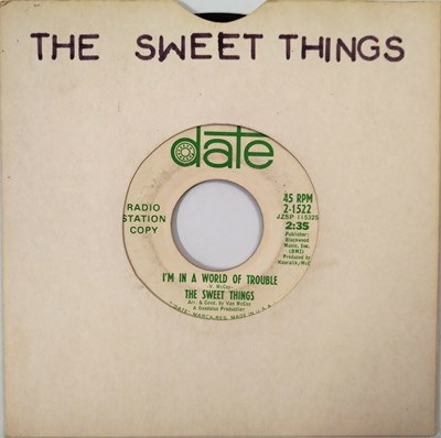 Lot 29 - THE SWEET THINGS - I'M IN A WORLD OF TROUBLE C/W BABY'S BLUE - 7" RADIO STATION COPY