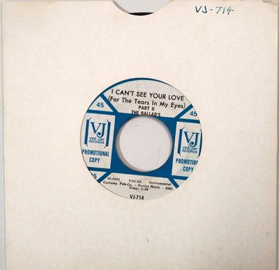 Lot 34 - THE BALLAD'S - I CAN'T SEE YOUR LOVE (FOR THE TEARS IN MY EYES) PART I C/W PART II