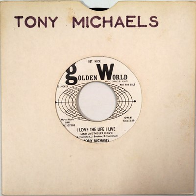 Lot 40 - TONY MICHAELS - I LOVE THE LIFE I LIVE C/W PICTURE ME AND YOU