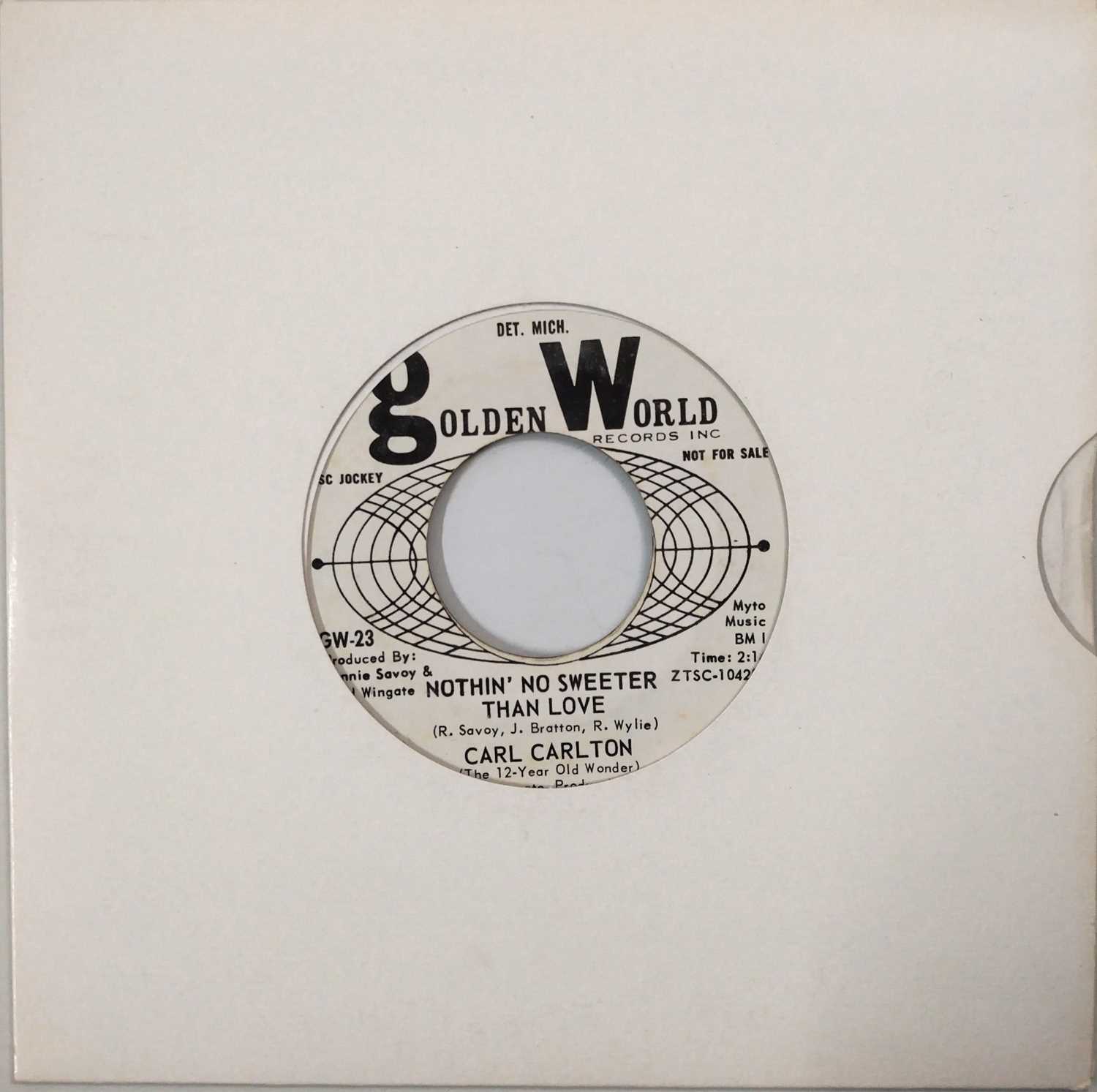 Lot 50 - CARL CARLTON - NOTHIN' NO SWEETER THAN LOVE C/W I LOVE TRUE LOVE