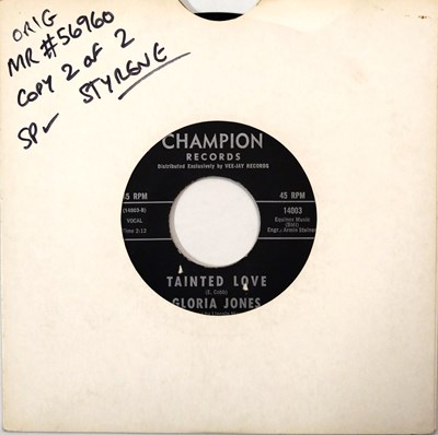 Lot 55 - GLORIA JONES - TAINTED LOVE C/W MY BAD BOY'S COMIN' HOME