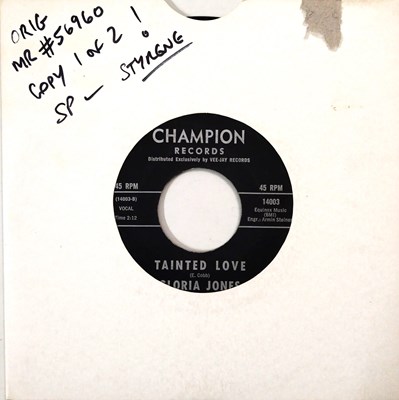 Lot 56 - GLORIA JONES - TAINTED LOVE C/W MY BAD BOY'S COMIN' HOME