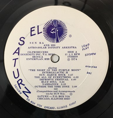Lot 82 - SUN RA - THE NIGHT OF THE PURPLE MOON LP (US ORIGINAL - EL SATURN - IR522)