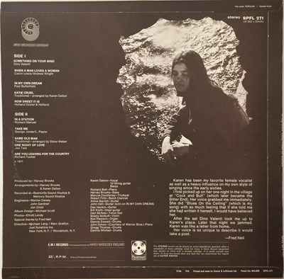 Lot 337 - KAREN DALTON - IN MY OWN TIME LP (UK PRESSING - SPFL 271)